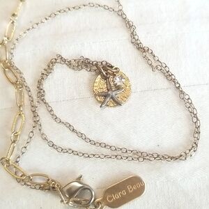 Vintage Clara Beau Gold Charm Starfish Swarovski Necklace